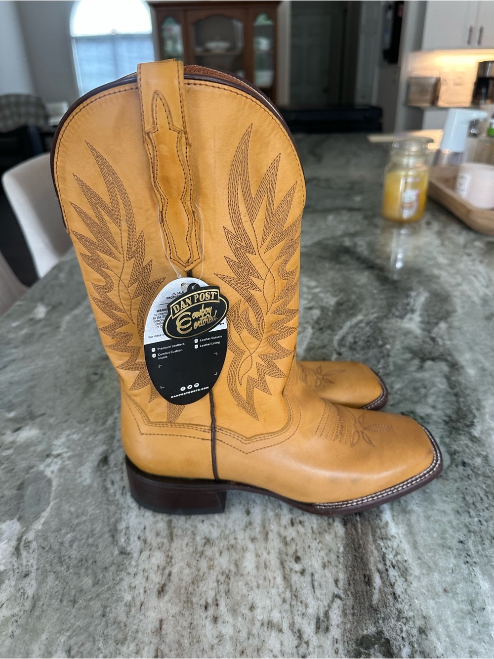 Dan Post Selena - Women's Leather Cowgirl Boots Square Toe Size 7.5 NWT - Picture 4 of 9